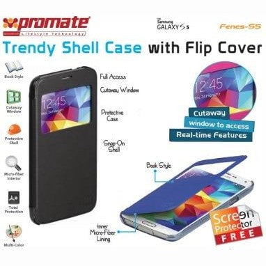 GUNMANSA Promate Fenes S5 Bookcover with window Colour:Black