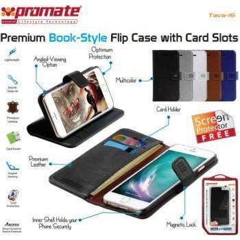 GUNMANSA Promate Grey Tava-i6 Premium Book-Style Flip Case