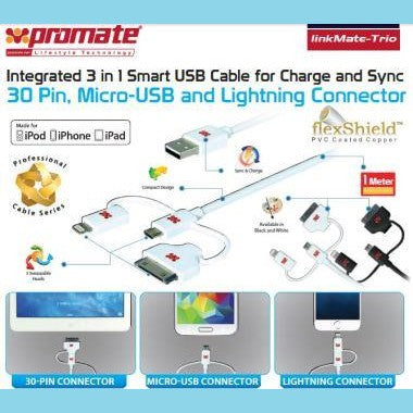 GUNMANSA Promate linkMate-trio Integrated 3 in