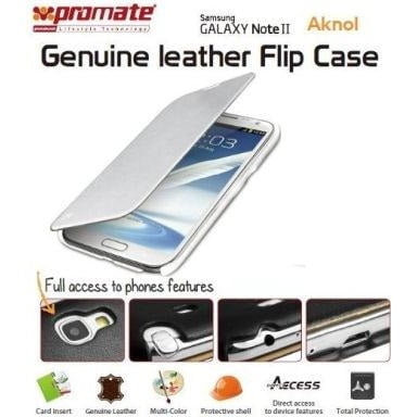 GUNMANSA Promate White Aknol Elegant Book Style Leather Case