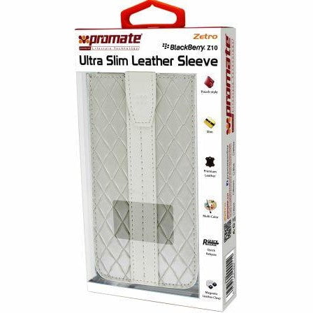GUNMANSA Promate White Zetro BlackBerry Z10 Ultra Slim Leather Sleeve