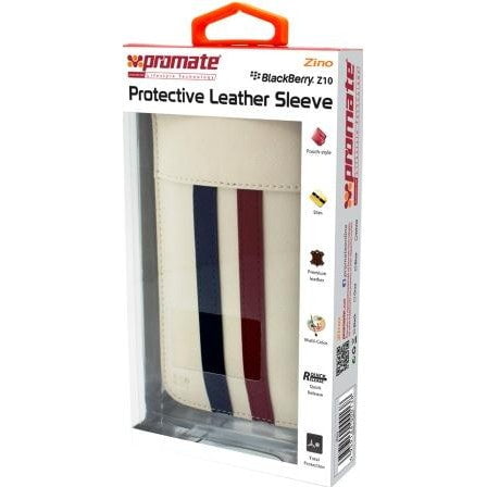 GUNMANSA Promate White Zino BlackBerry Z10 Protective Leather Sleeve
