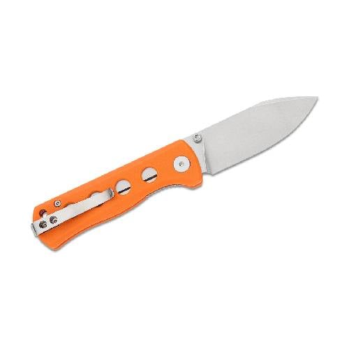 GUNMANSA QSP Canary Folder Liner Lock Knife 14C28N Stonewashed Orange G10 – QS150-B1