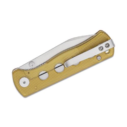 GUNMANSA QSP Canary Folder Liner Lock Knife 14C28N Stonewashed Ultem – QS150-J1