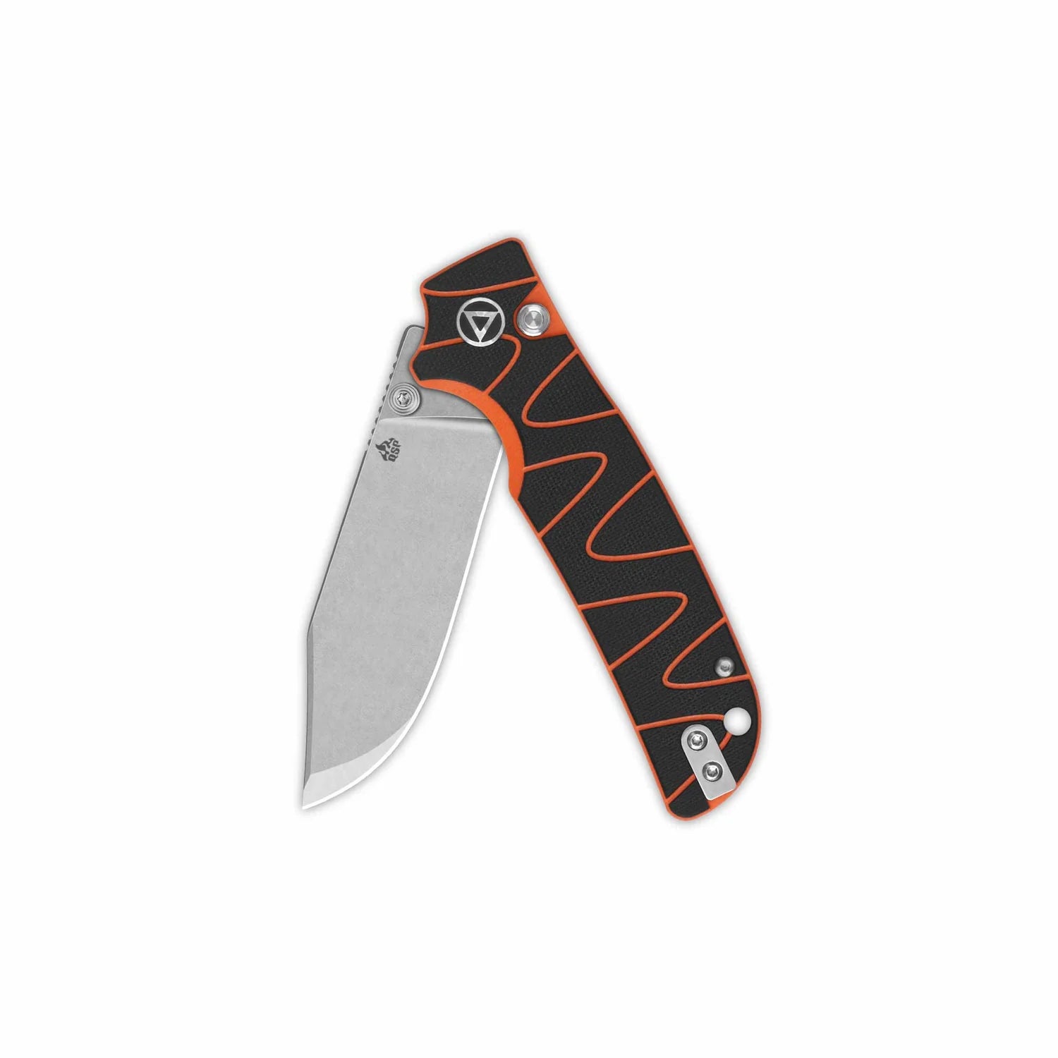 GUNMANSA QSP Kali Button Lock, 14C28N Stonewashed, Black/orange G10 - QS159-D1