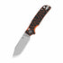 GUNMANSA QSP Kali Button Lock Knife, 14C28N Stonewashed, Black/orange G10 – QS159-D1