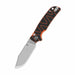 GUNMANSA QSP Kali Button Lock Knife, 14C28N Stonewashed, Black/orange G10 – QS159-D1