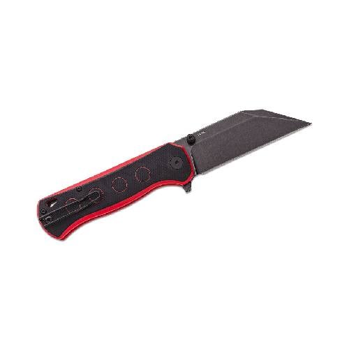 GUNMANSA QSP QS149-A2 Swordfish Button Lock 14C28N Black Stonewashed Black/Red G10