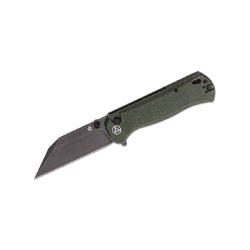 GUNMANSA QSP QS149-B2 Swordfish Button Lock 14C28N Black Stonewashed Green Micarta