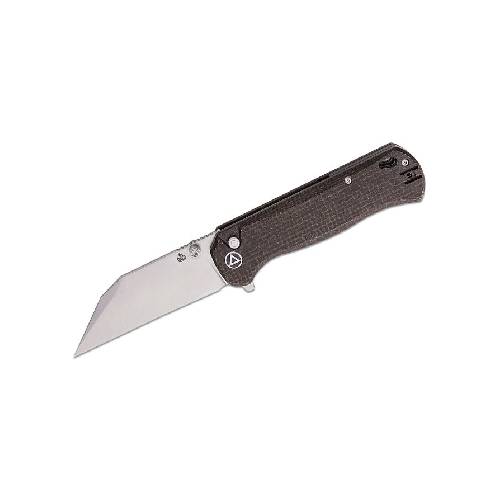 GUNMANSA QSP QS149-C1 Swordfish-Button Lock 14C28N Stonewashed Dark Brown Micarta