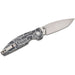 GUNMANSA QSP Turtle Punk Liner Lock Knife, 14C28N Stonewashed, Black/white G10 – QS158-B1