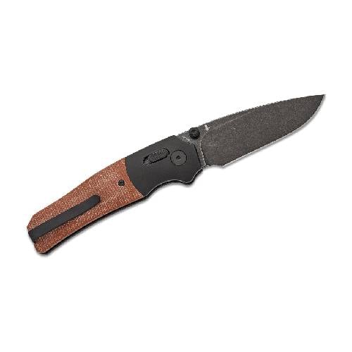 GUNMANSA QSP Vault Glyde Lock Knife 14C28N Black Stonewashed Tan Micarta – QS157-C2