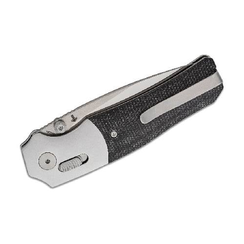 GUNMANSA QSP Vault Glyde Lock Knife 14C28N Stonewash Satin Black Micarta – QS157-A1