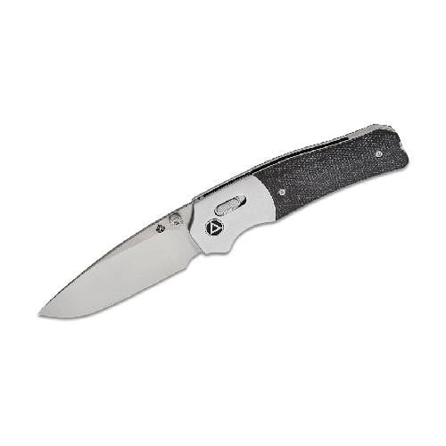 GUNMANSA QSP Vault Glyde Lock Knife 14C28N Stonewash Satin Black Micarta – QS157-A1