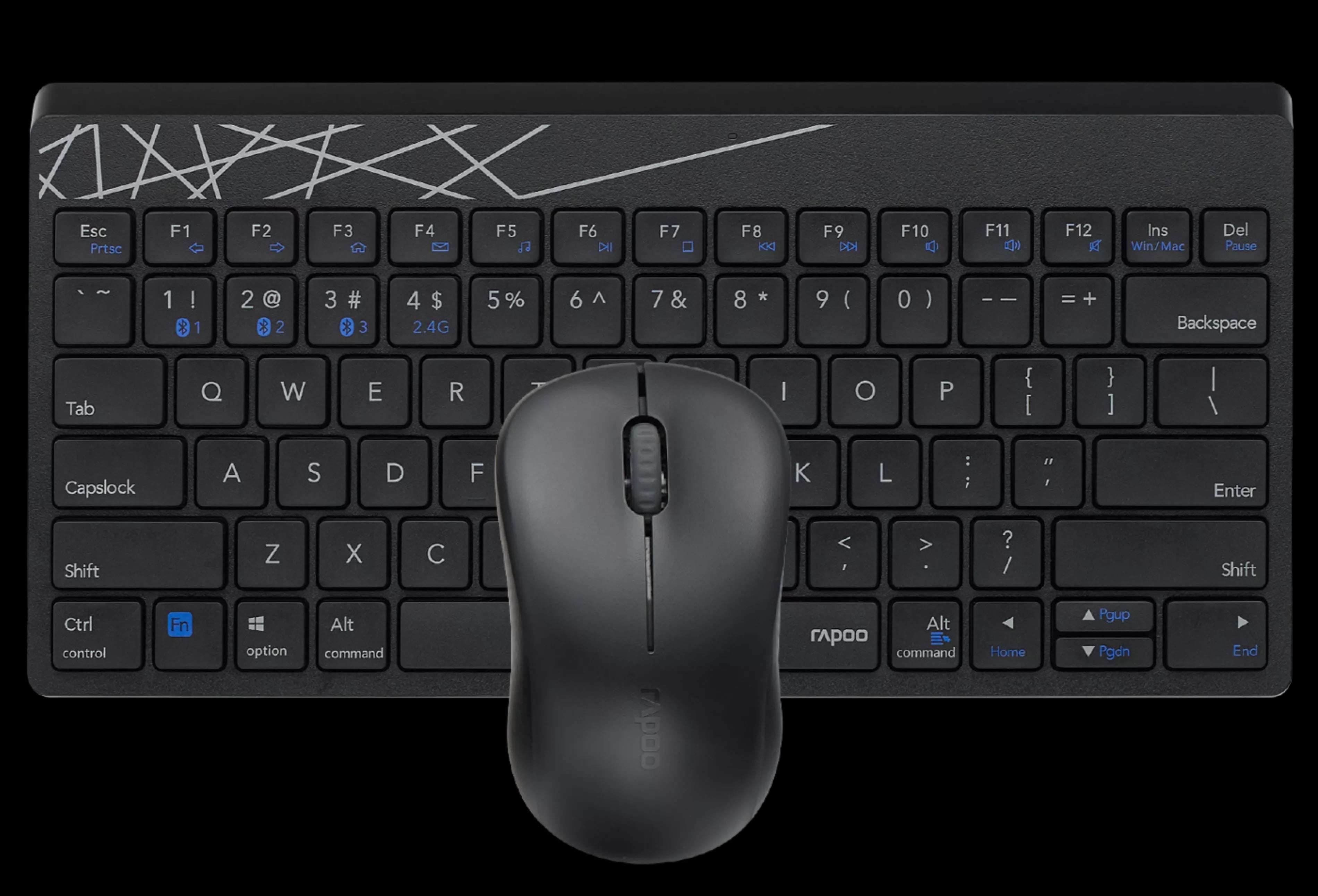 GUNMANSA RAPOO 8000GT - Multi-mode wireless keyboard and mouse combo - Mini