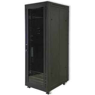 GUNMANSA RCT 12U CP server/networking cabinet 4x uprights 4x feets incl glands + Screws; 600 X 600 PERFORATED DOOR; BLACK.