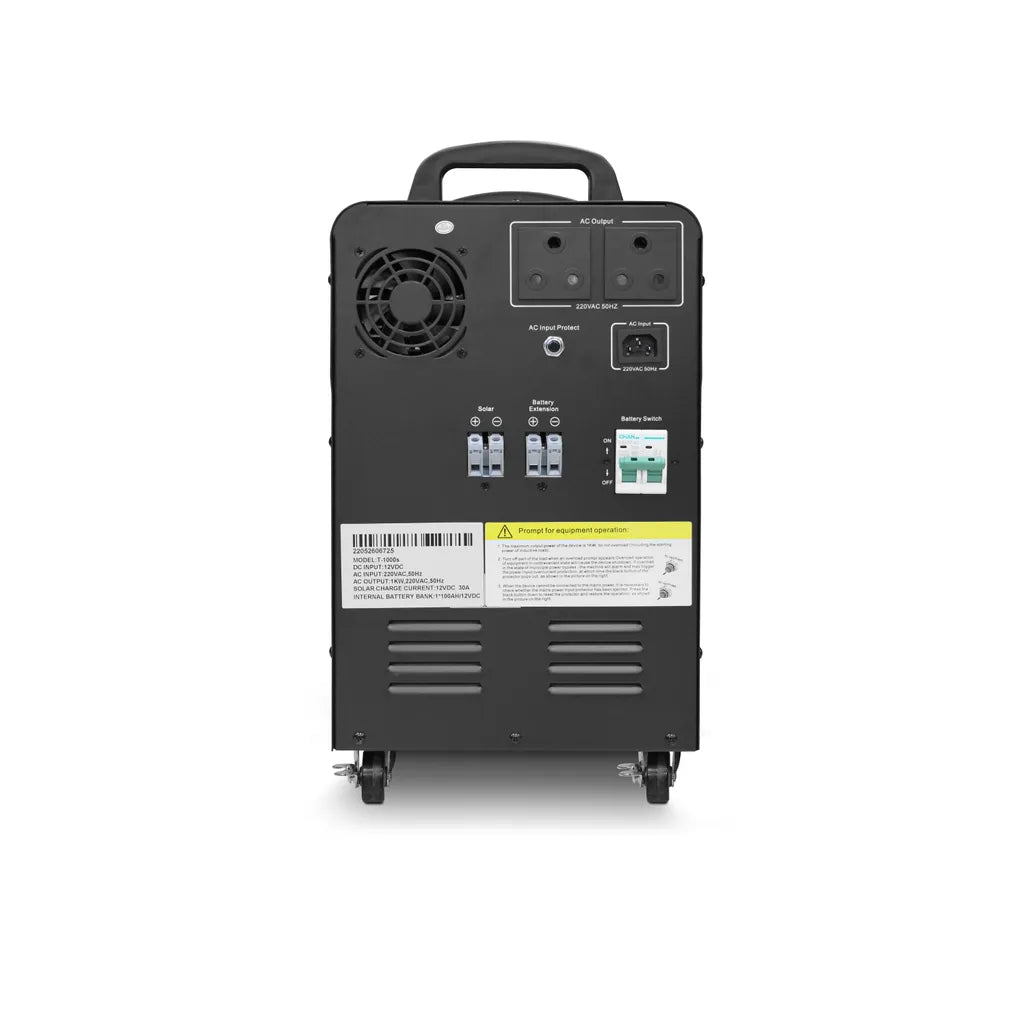 GUNMANSA RCT 1KVA/1000W LINE INTERACTIVE UPS INVERTER TROLLEY - 1 X 100AH GEL BATTERY (Warranty Electronics- 1 year; Battery 6 Month)