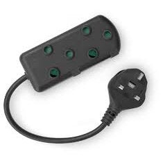 GUNMANSA RCT 2 SA SOCKET MULTIPLUG WITH UK PLUG - Black