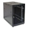 GUNMANSA RCT 4U CP black wall mount cabinet 2x uprights 2x glands + Screws; 450mm PERFORATED DOOR