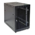 GUNMANSA RCT 4U CP black wall mount cabinet 2x uprights 2x glands + Screws; 450mm PERFORATED DOOR