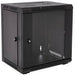 GUNMANSA RCT 9U AP Pre-coated black wall mount cabinet 2x uprights 2x glands + Screws; 450mm GLASS DOOR.