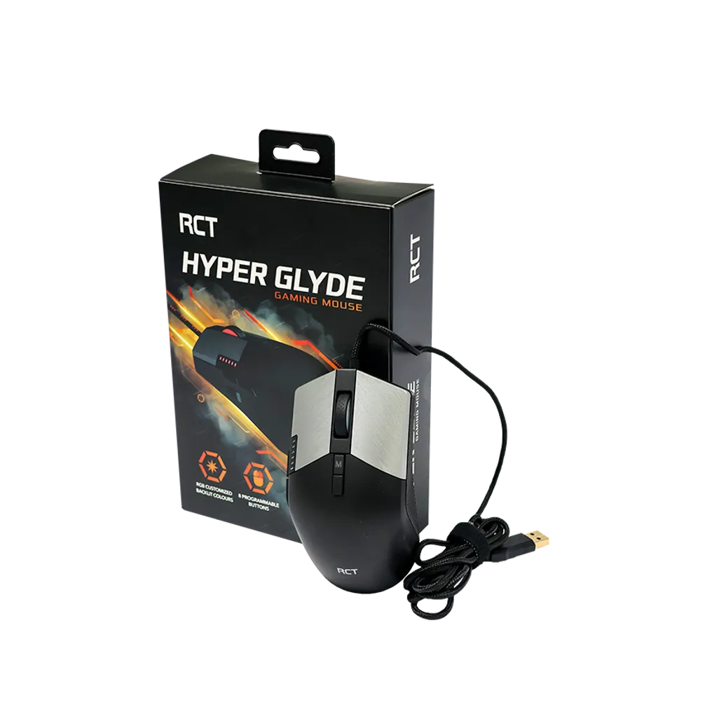 GUNMANSA RCT HyperGlyde Gaming Mouse; 16000DPI switchable; 8 Programmable buttons; Interchangeable weights; Omron Mechanical Switches.