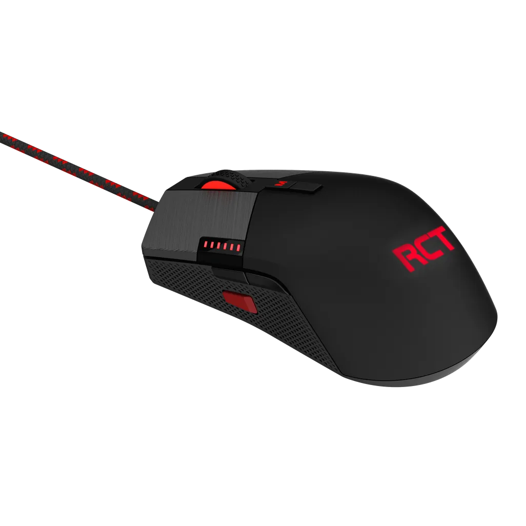 GUNMANSA RCT HyperGlyde Gaming Mouse; 16000DPI switchable; 8 Programmable buttons; Interchangeable weights; Omron Mechanical Switches.
