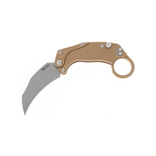 GUNMANSA Reate Exo-k Aluminium Ceramic Coated Tan Stonewashed Knife