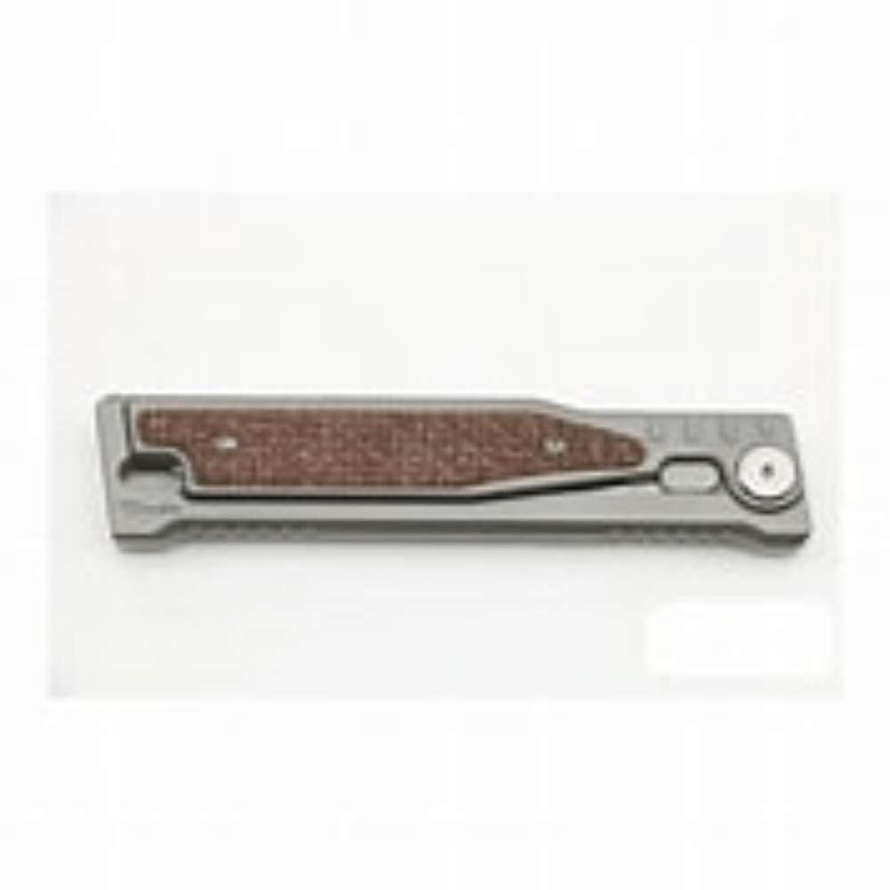 GUNMANSA Reate Exo-titanium Bead Blast Drop Point Satin Finish Burlap Micarta Knife