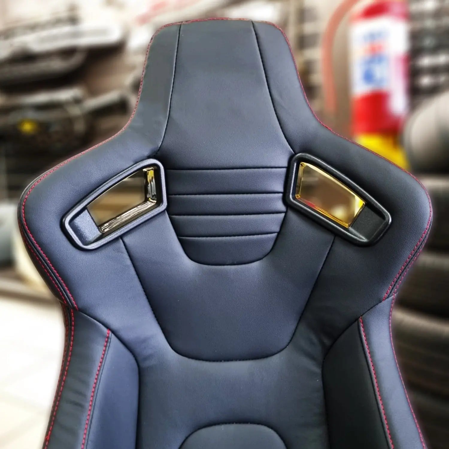 GUNMANSA Reclinable Hybrid Wingback Racing Seats PVC (Pair)