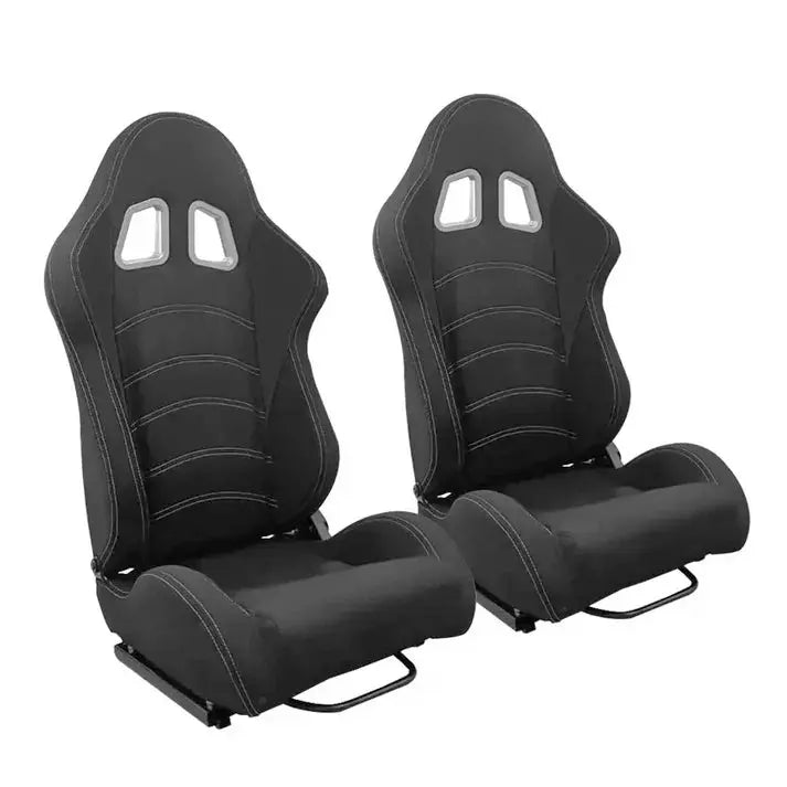 GUNMANSA Reclinable Racing Seats Black Cloth (Pair)