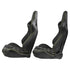 GUNMANSA Reclinable Racing Seats - GTI Style Tartan Design Black PVC With Yellow Stitching (Pair)