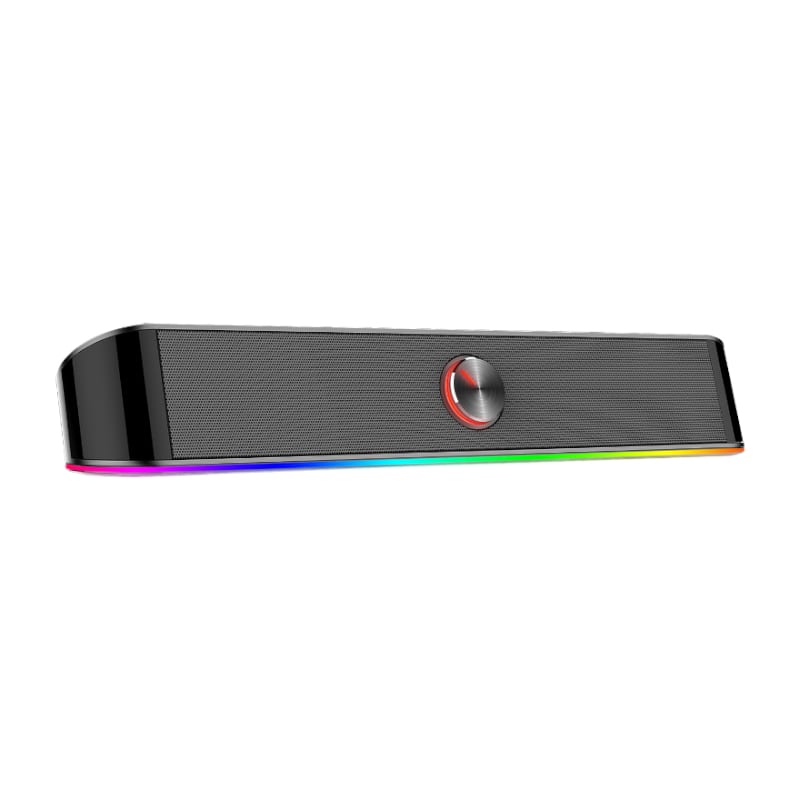 GUNMANSA REDRAGON 2.0 Sound Bar ADIEMUS 2 x 3W RGB USB|Aux PC Gaming Speaker - Black