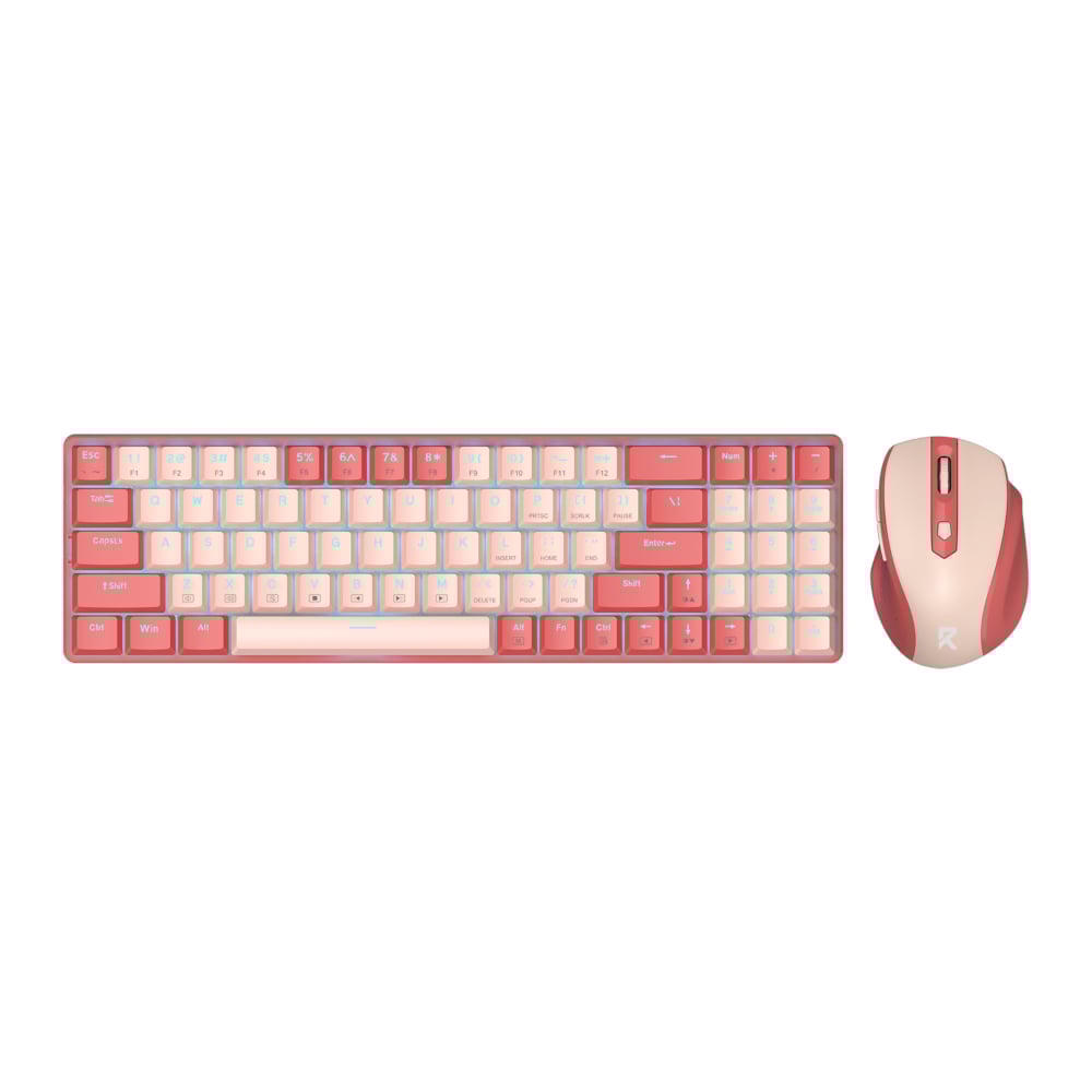 GUNMANSA Redragon BS8772 Wireless Keyboard and Mouse Combo - Red/Pink