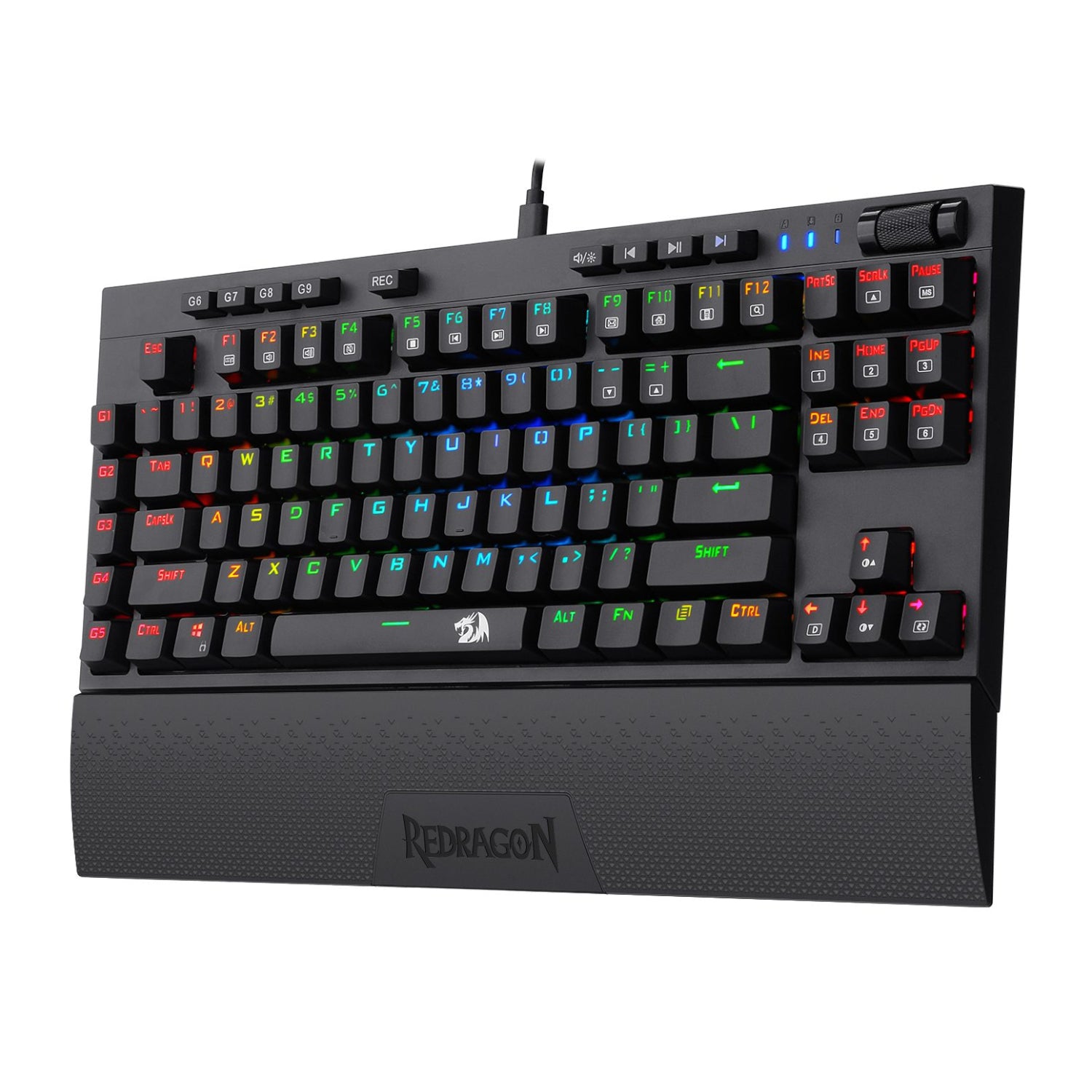 GUNMANSA Redragon K588 RGB Pro BROADSWORD TKL Mechanical Wired Gaming Keyboard - Black