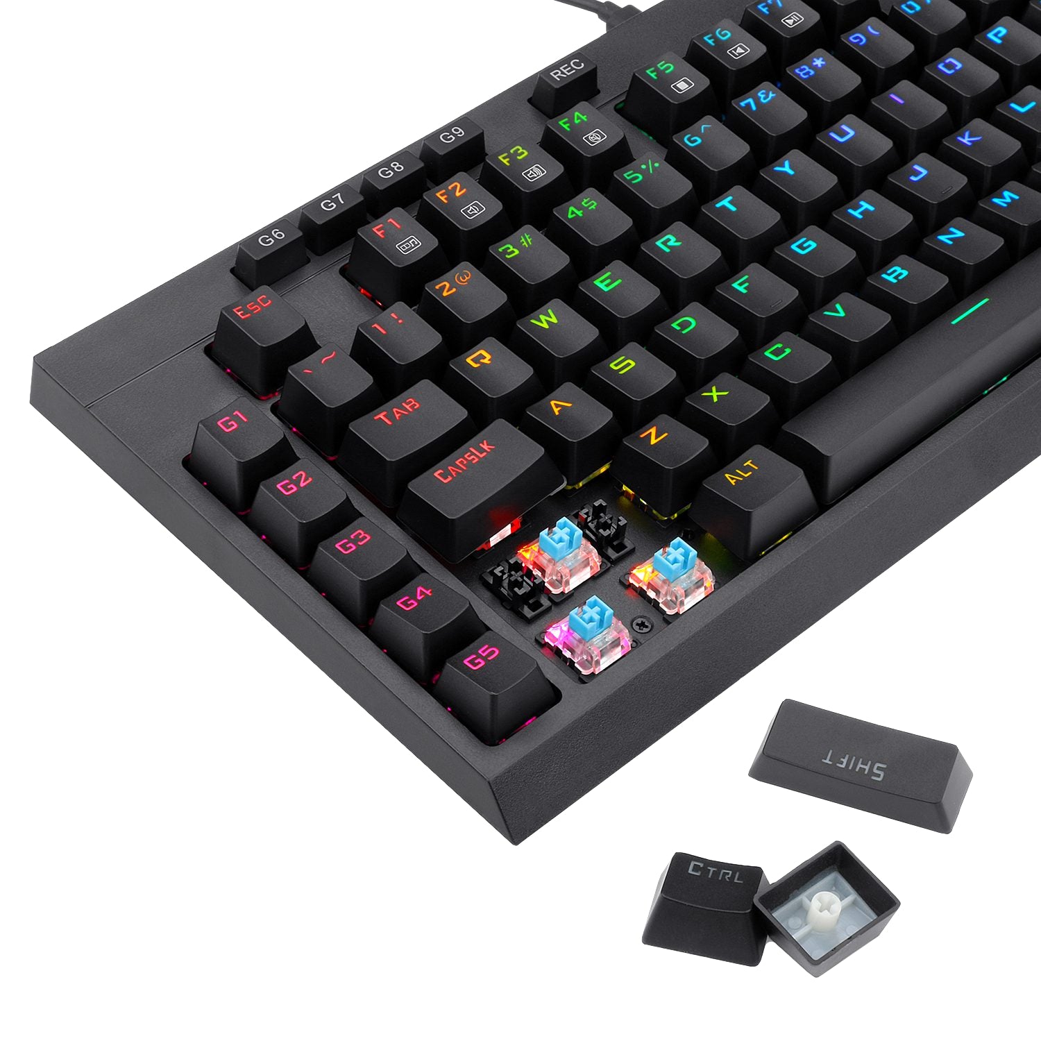 GUNMANSA Redragon K588 RGB Pro BROADSWORD TKL Mechanical Wired Gaming Keyboard - Black