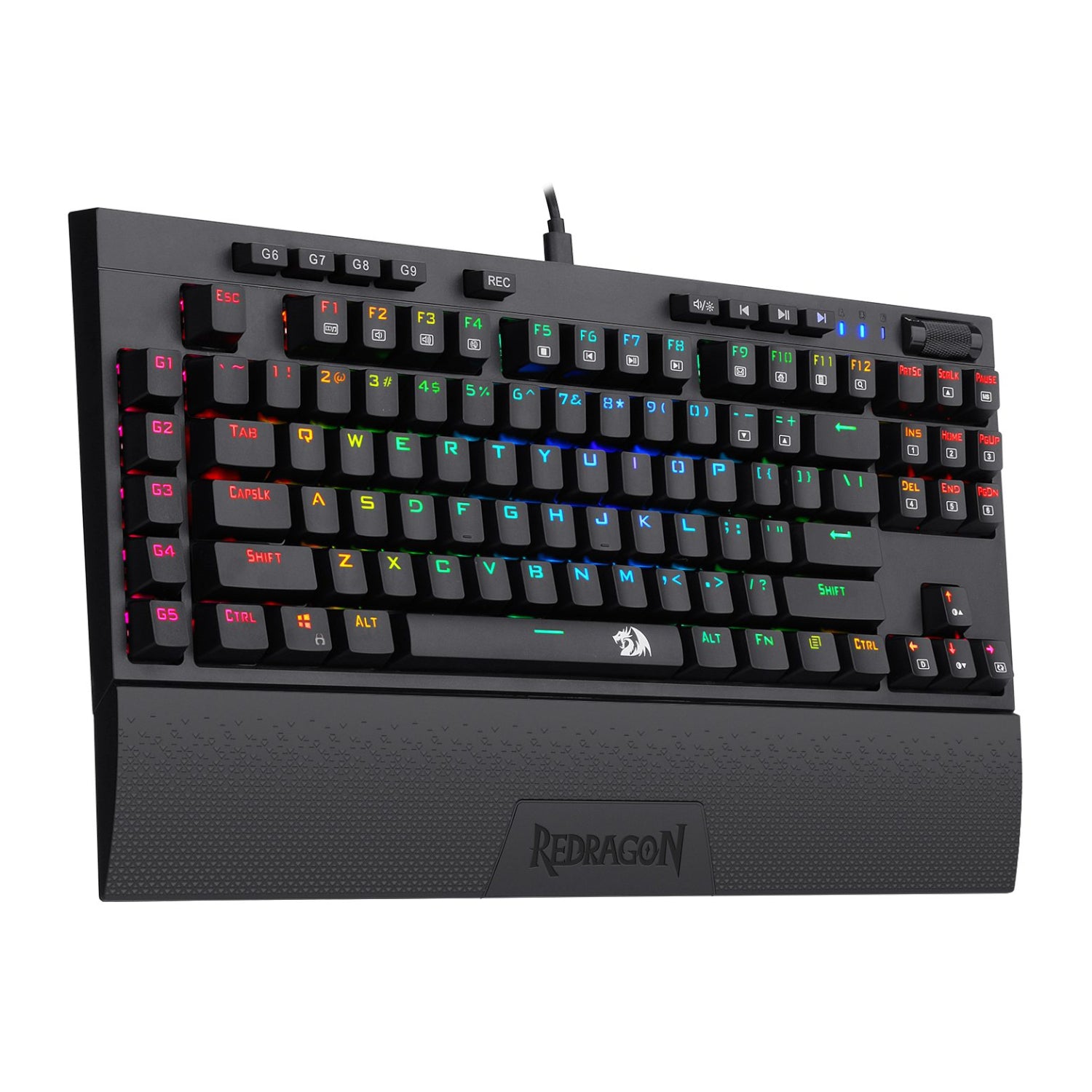 GUNMANSA Redragon K588 RGB Pro BROADSWORD TKL Mechanical Wired Gaming Keyboard - Black