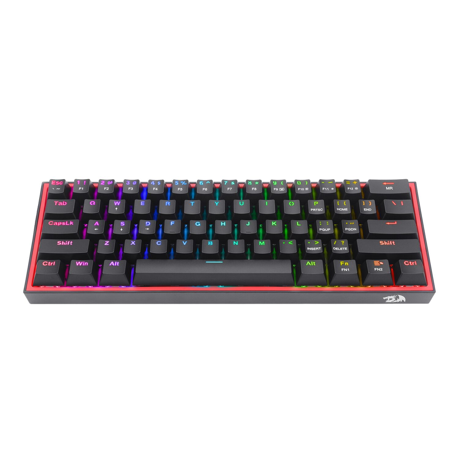 GUNMANSA Redragon K617 FIZZ 60% Wired RGB Gaming Keyboard - Black