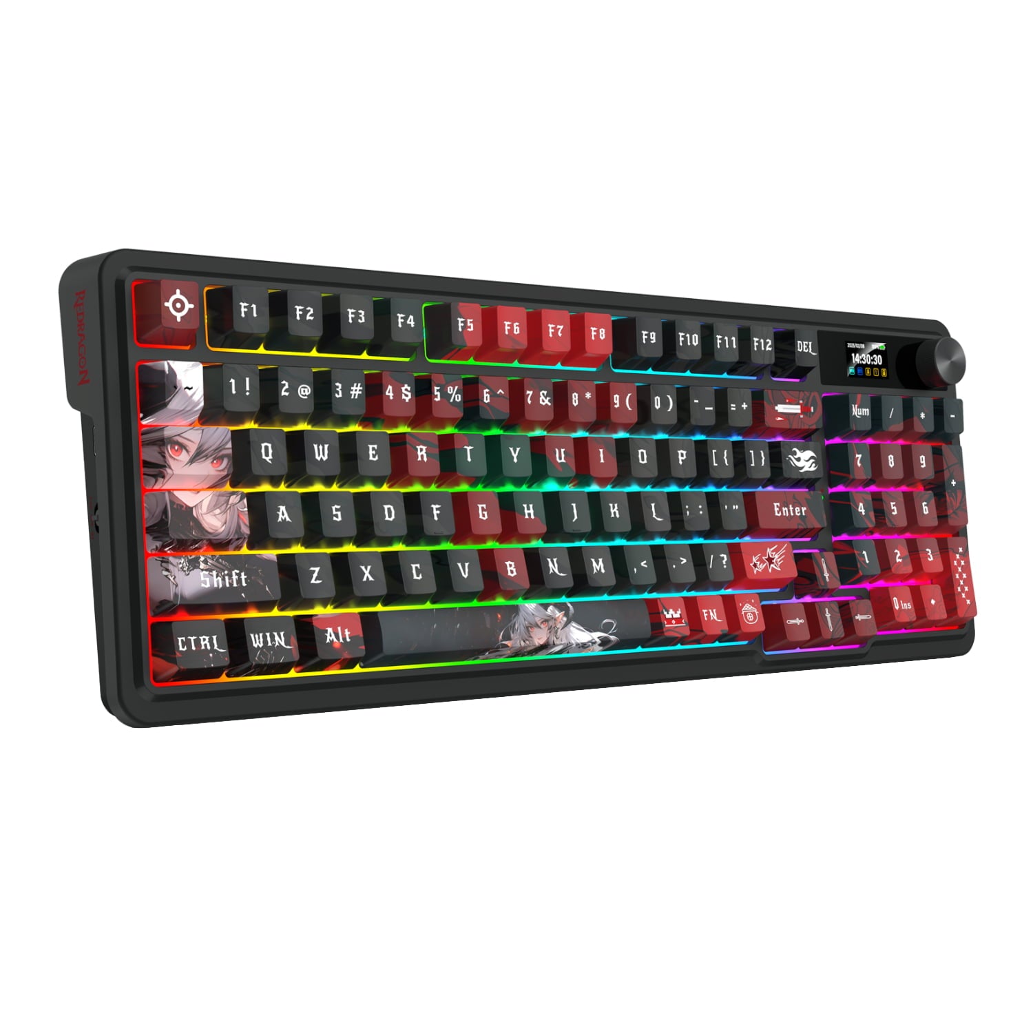 GUNMANSA Redragon K719AK ARTEMIS PRO RGB Wireless LCD Mechanical Gaming Keyboard (Anime Edition)