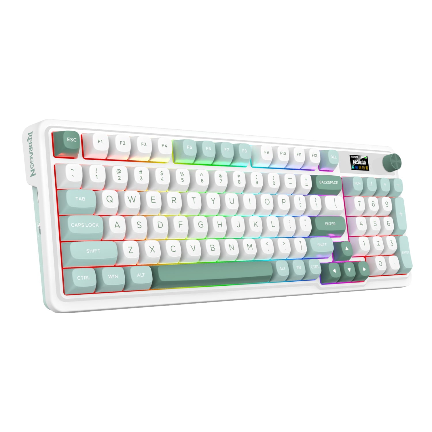 GUNMANSA Redragon K719WGB GALATIN RGB PRO Full sized Wireless Gaming Keyboard - White