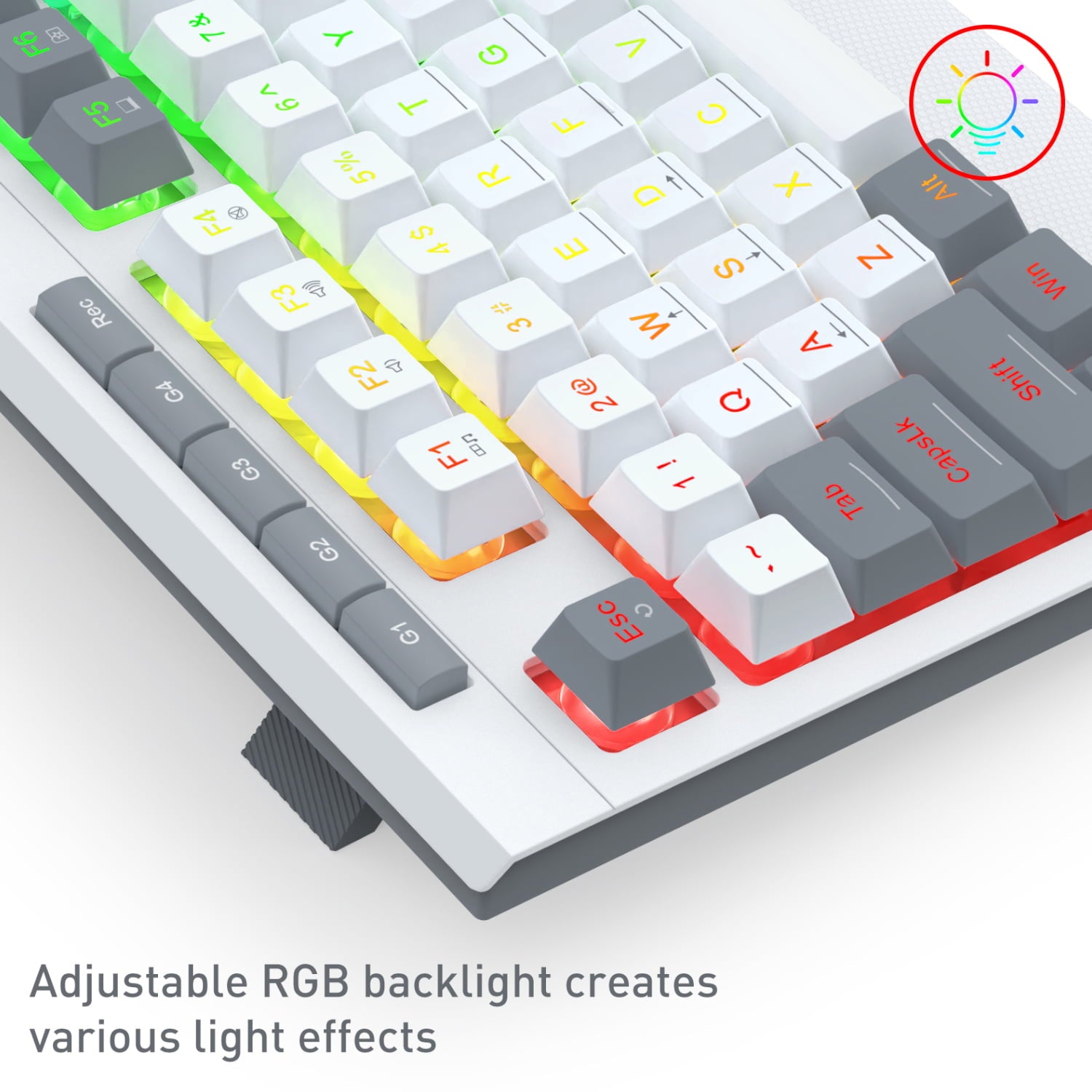 GUNMANSA Redragon S151 Wired RGB Gaming Keyboard and Mouse Combo - White and Grey