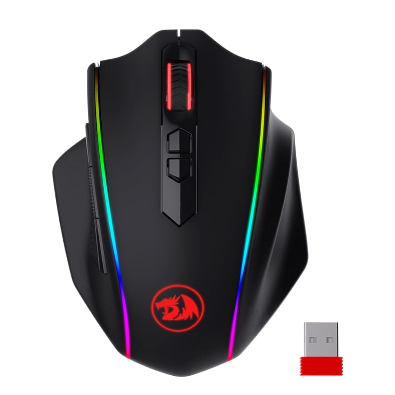 GUNMANSA REDRAGON VAMPIRE ELITE Wireless 16000DPI|8 Button|Ergonomic Design|P3335 Optical Sensor|Type-C Cable|RGB Backlit Gaming Mouse - Black
