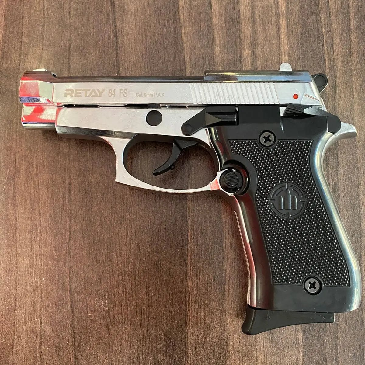 GUNMANSA Retay 84 FS Chrome Blank/Pepper Gun (Semi Auto/7+1/9mm PAK)