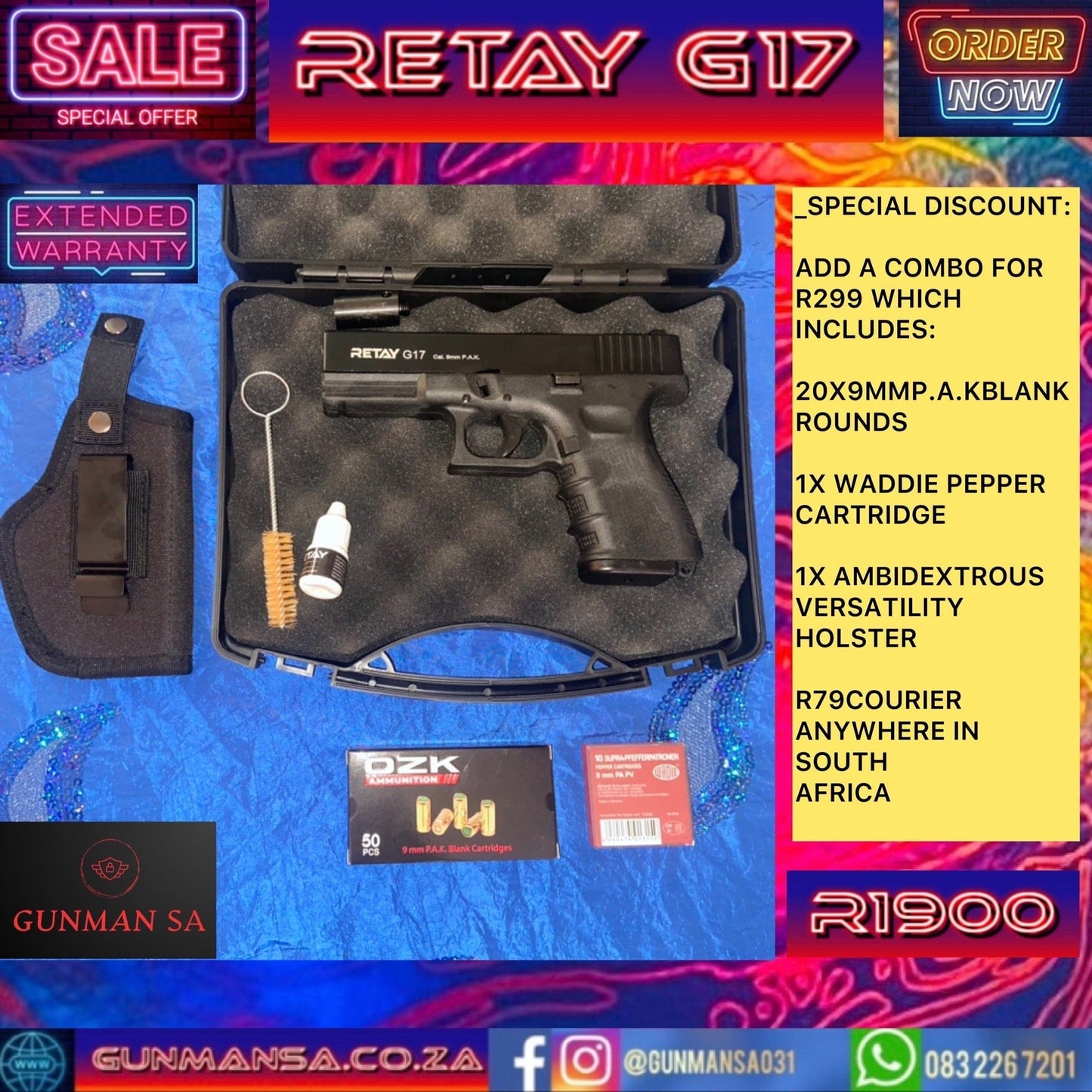 GUNMANSA RETAY G17 BLANK/PEPPER GUN