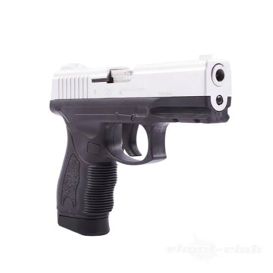 GUNMANSA Retay PT23 Mat Chrome Blank/Pepper Gun (Semi Auto|14+1|9mm PAK)
