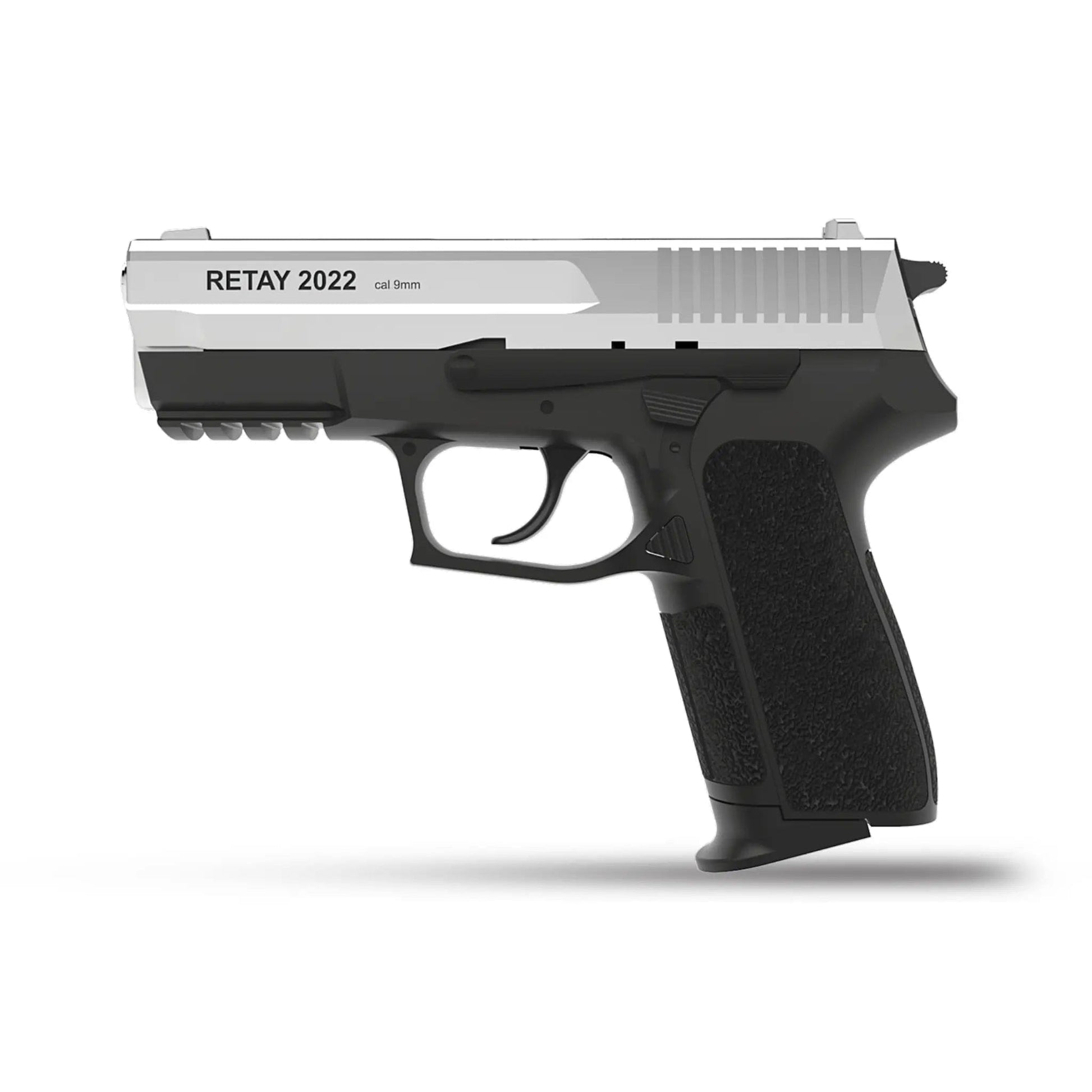 GUNMANSA Retay S2022 Chrome Blank/Pepper Gun (Semi Auto/14+1/9mm PAK)