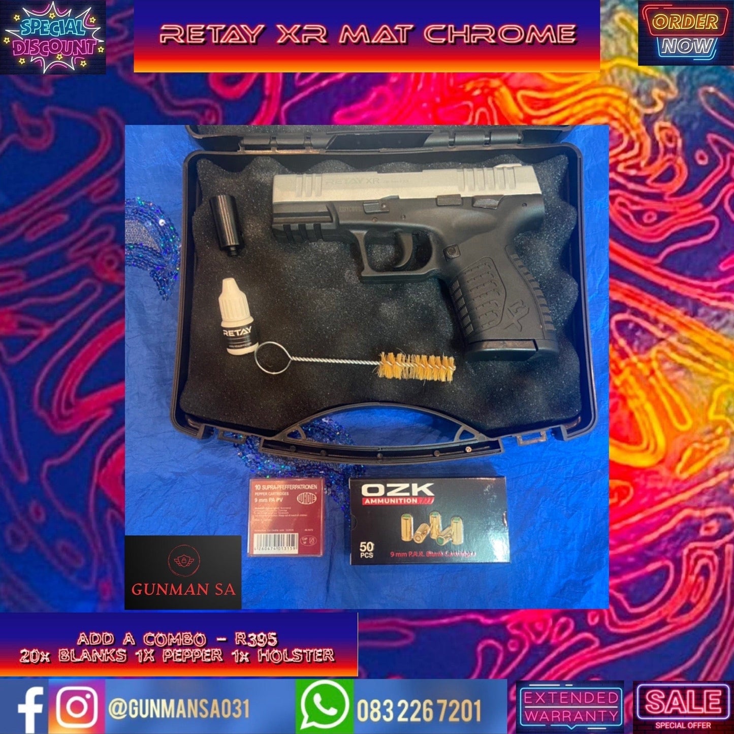 GUNMANSA RETAY XR MAT CHROME BLANK/PEPPER GUN