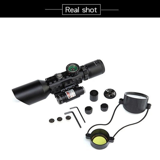 GUNMANSA Rifle Scope With Laser Sight M9 LSE-10X42E