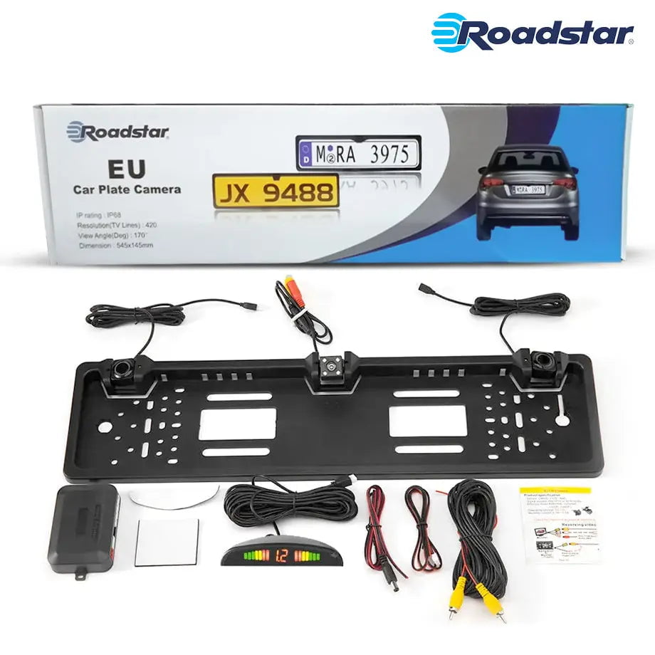 GUNMANSA Roadstar Universal Number Plate Rear View Camera With Parking Sensors