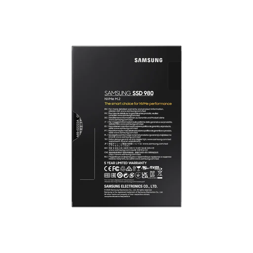 GUNMANSA Samsung 980, 500 GB, M.2, 3100 MB/s